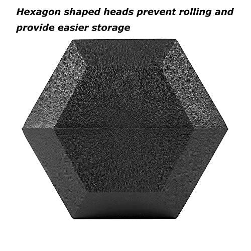 papababe Dumbbell Set Rubber Encased Hex Dumbbell Free Weights Home Weight Set(A Pair of 5 10 15 20 25 LB Dumbbell and rack)