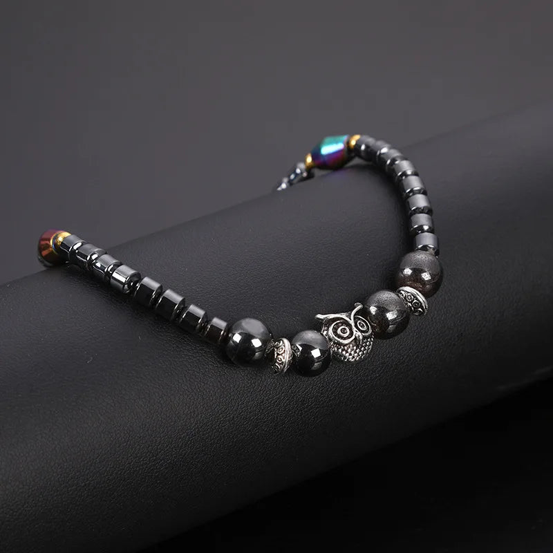 Magnet Anklets for Women Men Owl Animals Stone Magnetic Therapy Bracelets Anklet Pain Relief Slimming Health Jewelry