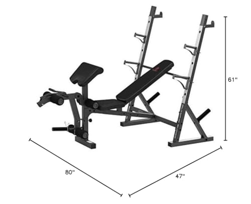 Marcy Olympic Weight Bench for Full-Body Workout MD-857, Grey/Black