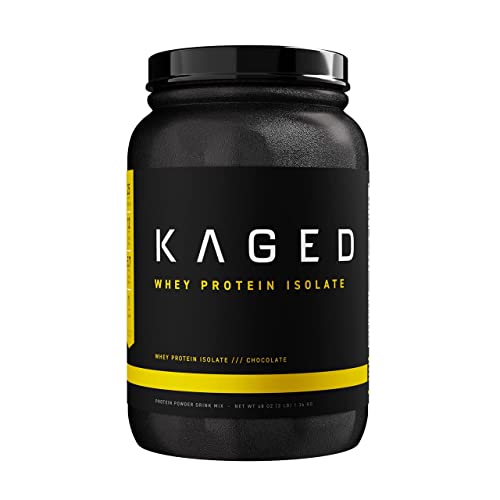 Kaged Whey Protein Isolate Powder | Chocolate | 100% Pure Low Lactose Whey | Post Workout Recovery Drink | Supports Muscle-Building | 25g per Serving | Amazing Taste, Easy Mix for Shakes | 41 Serving