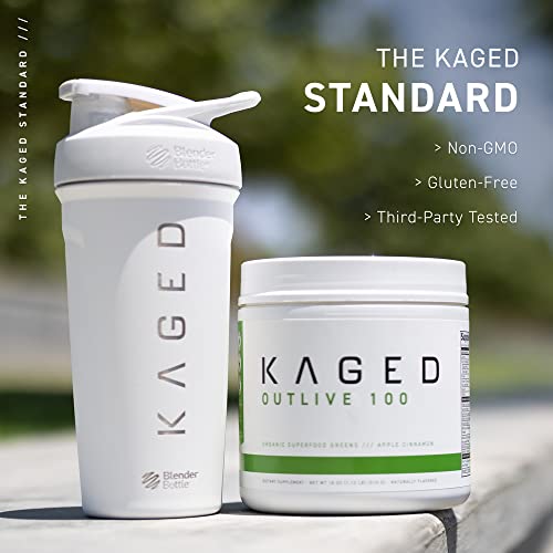 Kaged | Apple | Organic Superfoods and Greens Powder Outlive100 with Apple Cider Vinegar, Antioxidants, Adaptogen, Prebiotics,(30 Servings)