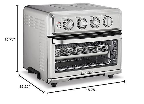 Cuisinart Air Fryer + Convection Toaster Oven, 8-1 Oven with Bake, Grill, Broil & Warm Options, Stainless Steel, TOA-70