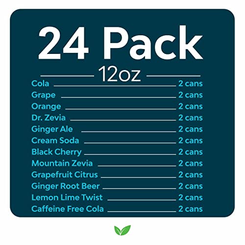 Zevia Zero Calorie Soda, Rainbow Variety Pack, 12 Ounce Cans (Pack of 24)