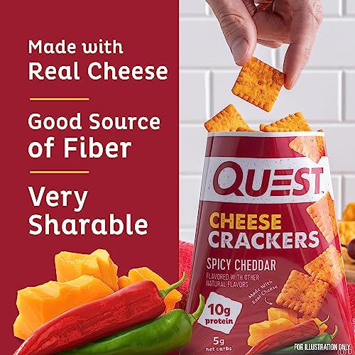 Quest Nutrition Cheese Crackers, Spicy Cheddar Blast, 12 Count (1.06 oz bags)