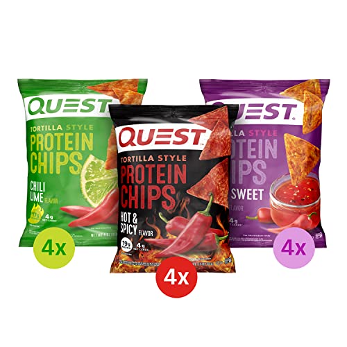 Quest Nutrition Tortilla Style Protein Chips, Spicy Variety Pack, 12 Count (3 Each Flavor)