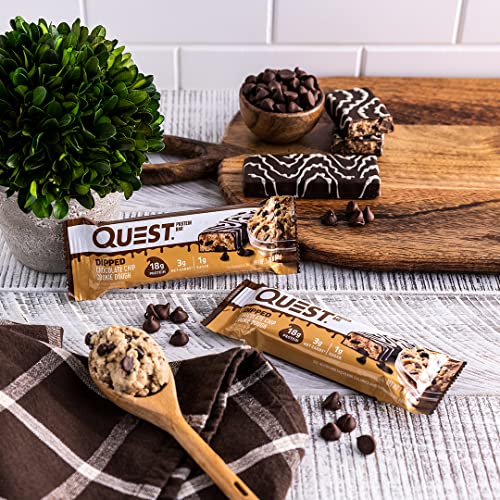 NEW Quest Nutrition Dipped Chocolate Chip Cookie Dough Protein Bars, 12 Ct