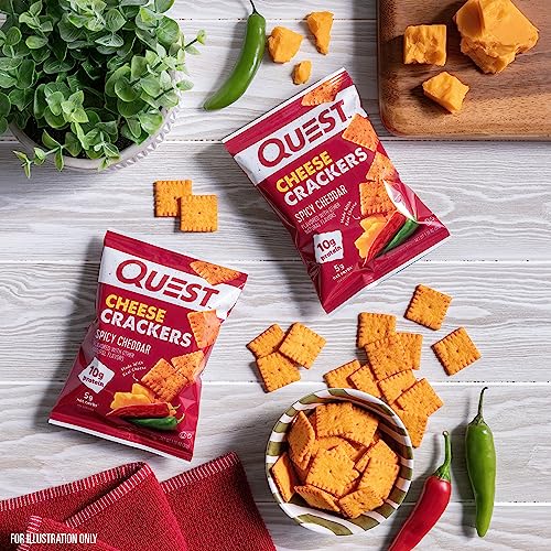 Quest Nutrition Cheese Crackers, Spicy Cheddar Blast, 12 Count (1.06 oz bags)